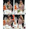 imageZESICA Womens Casual Turtleneck Long Lantern Sleeve Fall 2025 Oversized Ribbed Knit Pullover Sweater Jumper TopAlmond