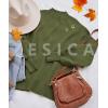 imageZESICA Womens Casual Turtleneck Long Lantern Sleeve Fall 2025 Oversized Ribbed Knit Pullover Sweater Jumper TopArmygreen