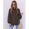 imageZESICA Womens Casual Turtleneck Long Lantern Sleeve Fall 2025 Oversized Ribbed Knit Pullover Sweater Jumper TopCoffee