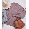 imageZESICA Womens Casual Turtleneck Long Lantern Sleeve Fall 2025 Oversized Ribbed Knit Pullover Sweater Jumper TopDarkviolet