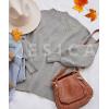 imageZESICA Womens Casual Turtleneck Long Lantern Sleeve Fall 2025 Oversized Ribbed Knit Pullover Sweater Jumper TopGrey