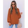 imageZESICA Womens Casual Turtleneck Long Lantern Sleeve Fall 2025 Oversized Ribbed Knit Pullover Sweater Jumper TopMaple