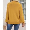 imageZESICA Womens Casual Turtleneck Long Lantern Sleeve Fall 2025 Oversized Ribbed Knit Pullover Sweater Jumper TopMustard