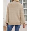 imageZESICA Womens Casual Turtleneck Long Lantern Sleeve Fall 2025 Oversized Ribbed Knit Pullover Sweater Jumper TopOatmeal