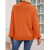 imageZESICA Womens Casual Turtleneck Long Lantern Sleeve Fall 2025 Oversized Ribbed Knit Pullover Sweater Jumper TopOrange
