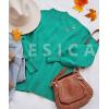 imageZESICA Womens Casual Turtleneck Long Lantern Sleeve Fall 2025 Oversized Ribbed Knit Pullover Sweater Jumper TopPeacock