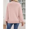 imageZESICA Womens Casual Turtleneck Long Lantern Sleeve Fall 2025 Oversized Ribbed Knit Pullover Sweater Jumper TopPink