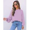 imageZESICA Womens Casual Turtleneck Long Lantern Sleeve Fall 2025 Oversized Ribbed Knit Pullover Sweater Jumper TopPurple