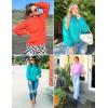 imageZESICA Womens Casual Turtleneck Long Lantern Sleeve Fall 2025 Oversized Ribbed Knit Pullover Sweater Jumper TopPurple