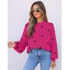 imageZESICA Womens Casual Turtleneck Long Lantern Sleeve Fall 2025 Oversized Ribbed Knit Pullover Sweater Jumper TopRoseblack