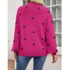 imageZESICA Womens Casual Turtleneck Long Lantern Sleeve Fall 2025 Oversized Ribbed Knit Pullover Sweater Jumper TopRoseblack