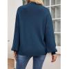 imageZESICA Womens Casual Turtleneck Long Lantern Sleeve Fall 2025 Oversized Ribbed Knit Pullover Sweater Jumper TopRoyalblue