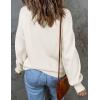 imageZESICA Womens Casual Turtleneck Long Lantern Sleeve Fall 2025 Oversized Ribbed Knit Pullover Sweater Jumper TopWhite