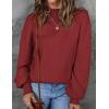 imageZESICA Womens Casual Turtleneck Long Lantern Sleeve Fall 2025 Oversized Ribbed Knit Pullover Sweater Jumper TopWine