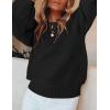 imageZESICA Womens Crew Neck Long Lantern Sleeve Fall 2025 Casual Loose Ribbed Knit Solid Soft Pullover Sweater TopsBlack