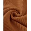imageZESICA Womens Crew Neck Long Lantern Sleeve Fall 2025 Casual Loose Ribbed Knit Solid Soft Pullover Sweater TopsBrown