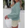 imageZESICA Womens Crew Neck Long Lantern Sleeve Fall 2025 Casual Loose Ribbed Knit Solid Soft Pullover Sweater TopsLake