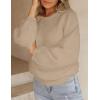 imageZESICA Womens Crew Neck Long Lantern Sleeve Fall 2025 Casual Loose Ribbed Knit Solid Soft Pullover Sweater TopsOatmeal