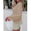 imageZESICA Womens Crew Neck Long Lantern Sleeve Fall 2025 Casual Loose Ribbed Knit Solid Soft Pullover Sweater TopsOatmeal