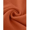 imageZESICA Womens Crew Neck Long Lantern Sleeve Fall 2025 Casual Loose Ribbed Knit Solid Soft Pullover Sweater TopsOrange