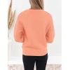 imageZESICA Womens Crew Neck Long Lantern Sleeve Fall 2025 Casual Loose Ribbed Knit Solid Soft Pullover Sweater TopsPeach