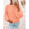 imageZESICA Womens Crew Neck Long Lantern Sleeve Fall 2025 Casual Loose Ribbed Knit Solid Soft Pullover Sweater TopsPeach