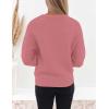 imageZESICA Womens Crew Neck Long Lantern Sleeve Fall 2025 Casual Loose Ribbed Knit Solid Soft Pullover Sweater TopsPink