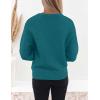 imageZESICA Womens Crew Neck Long Lantern Sleeve Fall 2025 Casual Loose Ribbed Knit Solid Soft Pullover Sweater TopsTeal