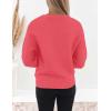 imageZESICA Womens Crew Neck Long Lantern Sleeve Fall 2025 Casual Loose Ribbed Knit Solid Soft Pullover Sweater TopsWatermelon