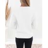 imageZESICA Womens Crew Neck Long Lantern Sleeve Fall 2025 Casual Loose Ribbed Knit Solid Soft Pullover Sweater TopsWhite
