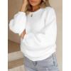 imageZESICA Womens Crew Neck Long Lantern Sleeve Fall 2025 Casual Loose Ribbed Knit Solid Soft Pullover Sweater TopsWhite