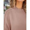 imageZESICA Womens Fall 2025 Casual Long Sleeve Crew Neck Side Slit Oversized Ribbed Knit Pullover Sweater TopsAlmond