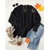 imageZESICA Womens Fall 2025 Casual Long Sleeve Crew Neck Side Slit Oversized Ribbed Knit Pullover Sweater TopsBlack