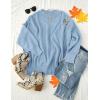 imageZESICA Womens Fall 2025 Casual Long Sleeve Crew Neck Side Slit Oversized Ribbed Knit Pullover Sweater TopsBlue