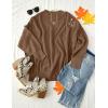 imageZESICA Womens Fall 2025 Casual Long Sleeve Crew Neck Side Slit Oversized Ribbed Knit Pullover Sweater TopsCoffee