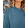 imageZESICA Womens Fall 2025 Casual Long Sleeve Crew Neck Side Slit Oversized Ribbed Knit Pullover Sweater TopsDustyblue