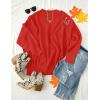 imageZESICA Womens Fall 2025 Casual Long Sleeve Crew Neck Side Slit Oversized Ribbed Knit Pullover Sweater TopsFirered