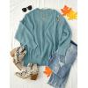 imageZESICA Womens Fall 2025 Casual Long Sleeve Crew Neck Side Slit Oversized Ribbed Knit Pullover Sweater TopsLake