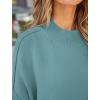 imageZESICA Womens Fall 2025 Casual Long Sleeve Crew Neck Side Slit Oversized Ribbed Knit Pullover Sweater TopsLake