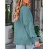 imageZESICA Womens Fall 2025 Casual Long Sleeve Crew Neck Side Slit Oversized Ribbed Knit Pullover Sweater TopsLake
