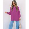 imageZESICA Womens Fall 2025 Casual Long Sleeve Crew Neck Side Slit Oversized Ribbed Knit Pullover Sweater TopsLilac