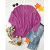 imageZESICA Womens Fall 2025 Casual Long Sleeve Crew Neck Side Slit Oversized Ribbed Knit Pullover Sweater TopsLilac