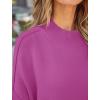 imageZESICA Womens Fall 2025 Casual Long Sleeve Crew Neck Side Slit Oversized Ribbed Knit Pullover Sweater TopsLilac