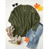 imageZESICA Womens Fall 2025 Casual Long Sleeve Crew Neck Side Slit Oversized Ribbed Knit Pullover Sweater TopsOlive