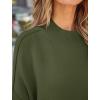 imageZESICA Womens Fall 2025 Casual Long Sleeve Crew Neck Side Slit Oversized Ribbed Knit Pullover Sweater TopsOlive