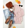 imageZESICA Womens Fall 2025 Casual Long Sleeve Crew Neck Side Slit Oversized Ribbed Knit Pullover Sweater TopsPink