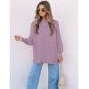 imageZESICA Womens Fall 2025 Casual Long Sleeve Crew Neck Side Slit Oversized Ribbed Knit Pullover Sweater TopsPurple