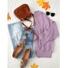 imageZESICA Womens Fall 2025 Casual Long Sleeve Crew Neck Side Slit Oversized Ribbed Knit Pullover Sweater TopsPurple