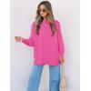 imageZESICA Womens Fall 2025 Casual Long Sleeve Crew Neck Side Slit Oversized Ribbed Knit Pullover Sweater TopsRose