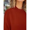 imageZESICA Womens Fall 2025 Casual Long Sleeve Crew Neck Side Slit Oversized Ribbed Knit Pullover Sweater TopsRust